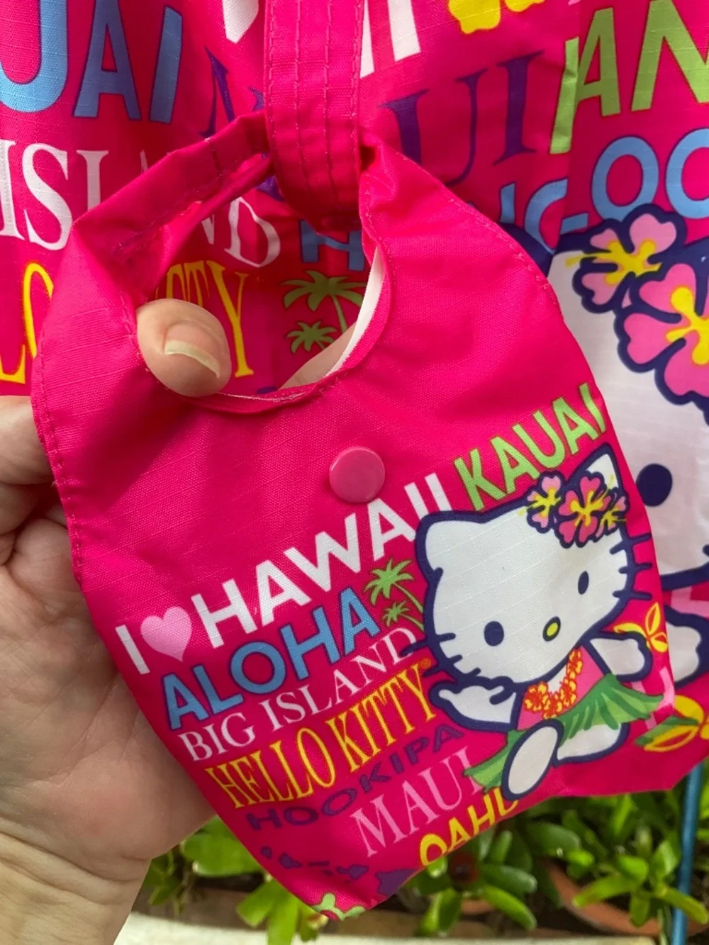 Hello Kitty Lightweight Vinyl Pink Bag & Smaller Pouch